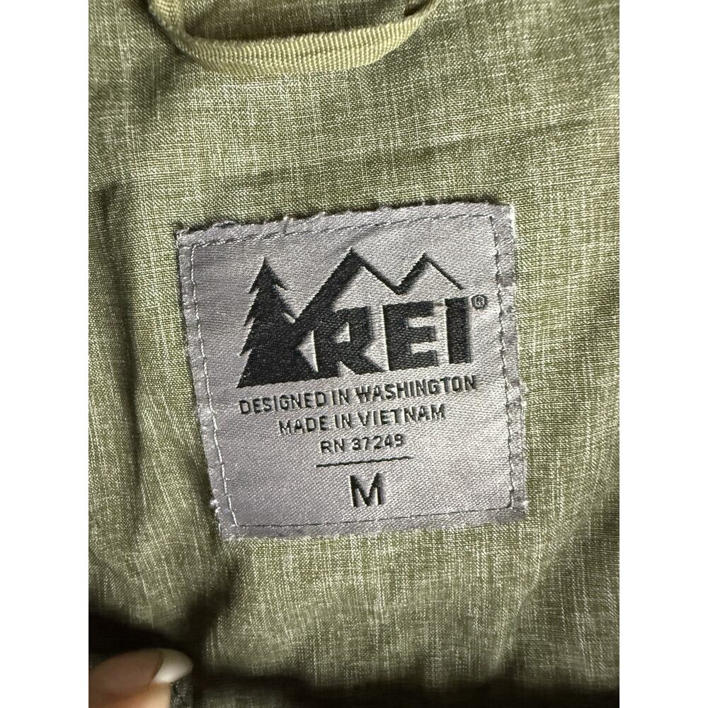 REI Co-op La Selva Womens Green Belted Full Zip Rain Jacket size Medium - Picture 2 of 5